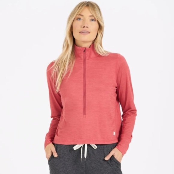 VUORI
Crescent Half Zip Pullover Women’s Heathered Pink Activewear Top Fit S - Picture 1 of 4